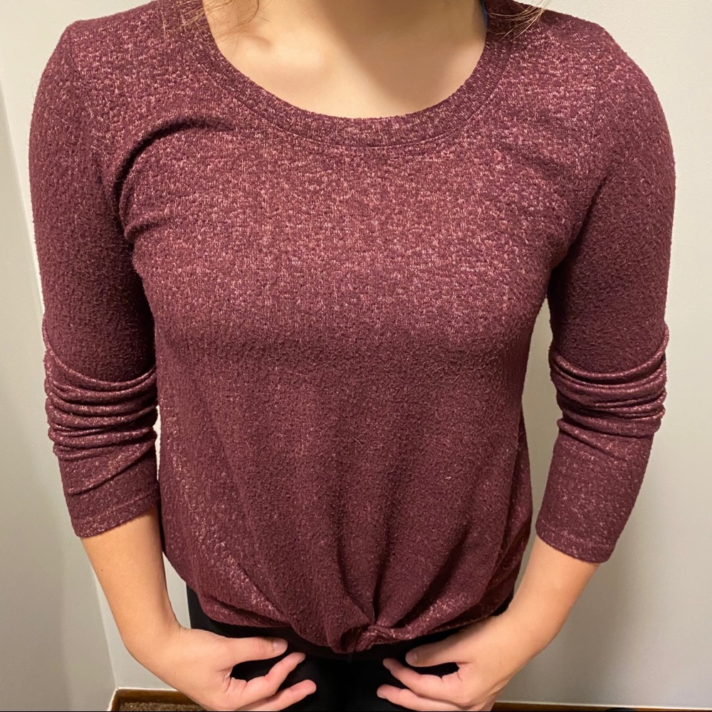 Maroon front tied long sleeve